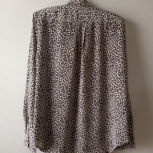 'J.CREW' 100% Silk Blouse Size 8 Cheetah print EUC - Picture 10 of 12